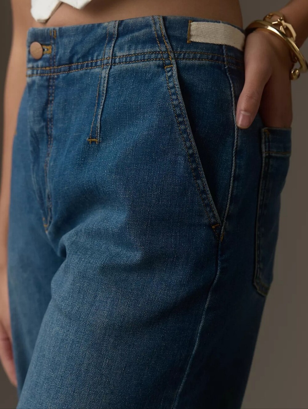 Anthro Pilcro Leni Tapered Mid Rise Barrel Jeans, 26 - Picture 4 of 14